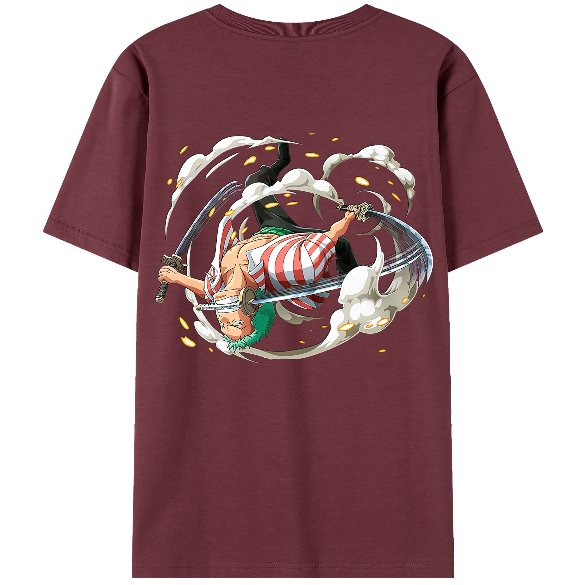 ワンピース ロロノア・ゾロ ONE PIECE Roronoa Zoro 綿100％半袖Tシャツ（背面プリント）